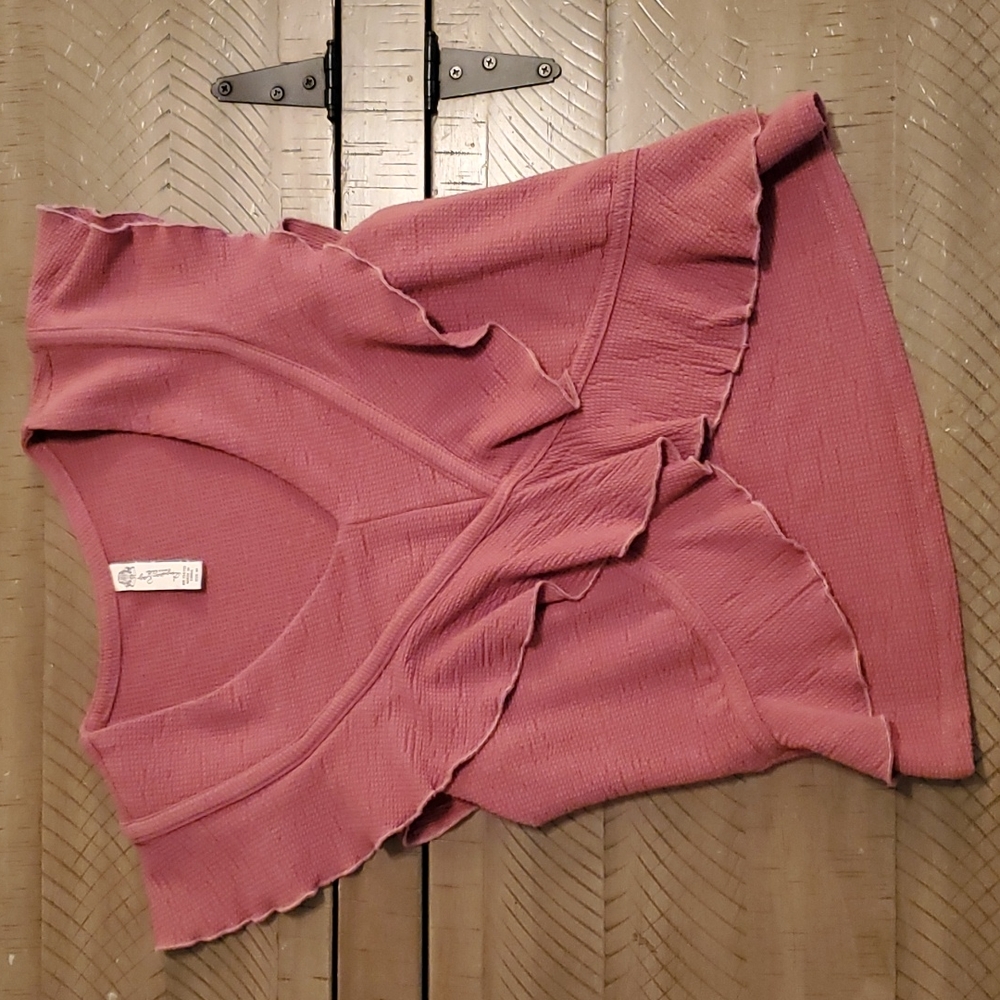 🦋5/$15 Mauve Waffle Knit Boho Top Med.